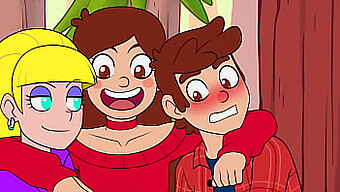 หนังโป๊การ์ตูนล้อเลียนที่มีทั้งการเลียและขี่ในการล้อเลียน Gravity Falls