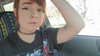 Amateur Teen Fucks With A Dildo In A Car