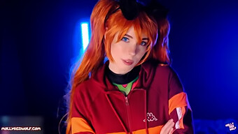 Asuka Langley memberikan blowjob yang bersepah dan menerima creampie di Evangelion