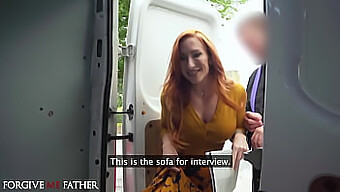 Auburn hair redhead Sophia Locke, a newly widow, has a hardcore sexual experience with a big dick in public for the first time.