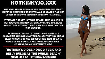 Public Beach Encounter With Big Boobs And Deep Dildo Penetration