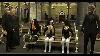 Catholic Parents Seduce And Have Sex With Young Nuns, Teaching Them About Sin In A 3d Hentai Game