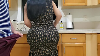 Brunette Stepmom'S Kitchen Encounter With Stepson'S Big Dick